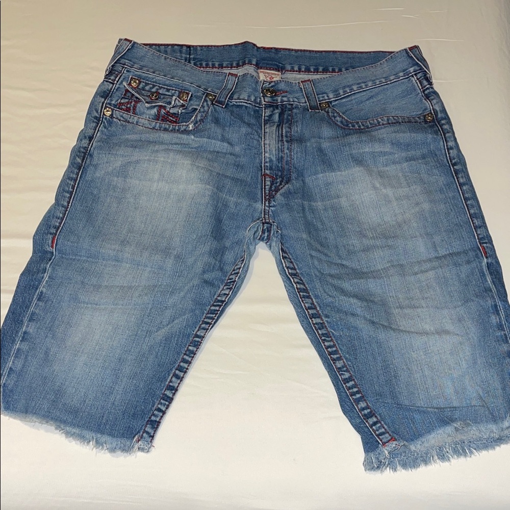 True Religion Light Blue Denim Shorts - 36W